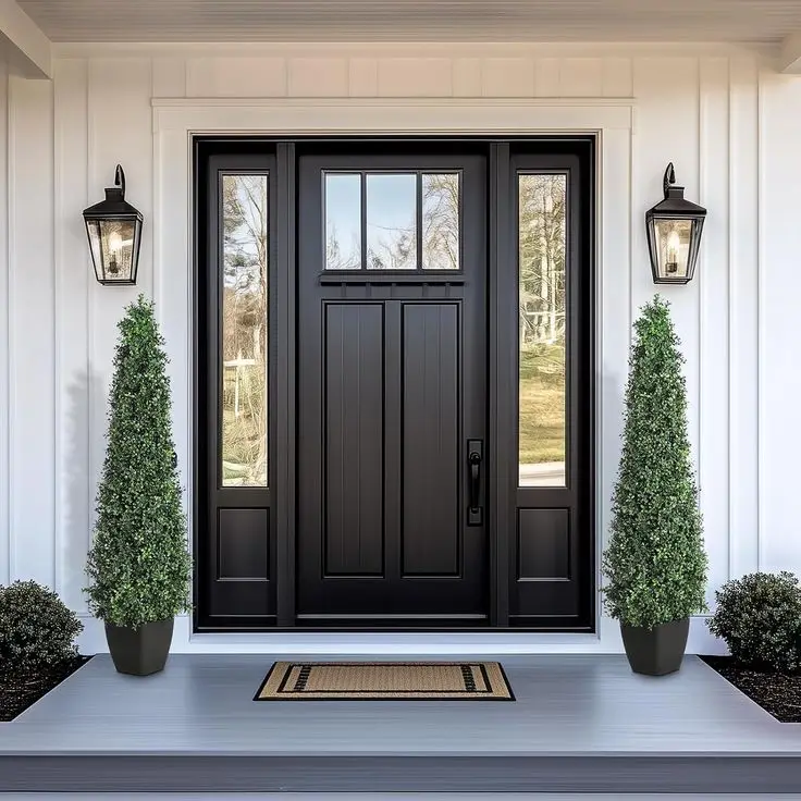 

Outdoor Aluminum Frame Modern Design Main Door Enhance Safety Hurricane Resistant Exterior Door with High Security for Home