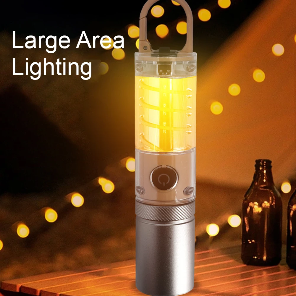 Rechargeable Flashlights 600LM Camping Lamp 5 Modes Zoomable Type C Waterproof Bright LED Torch For Outdoor