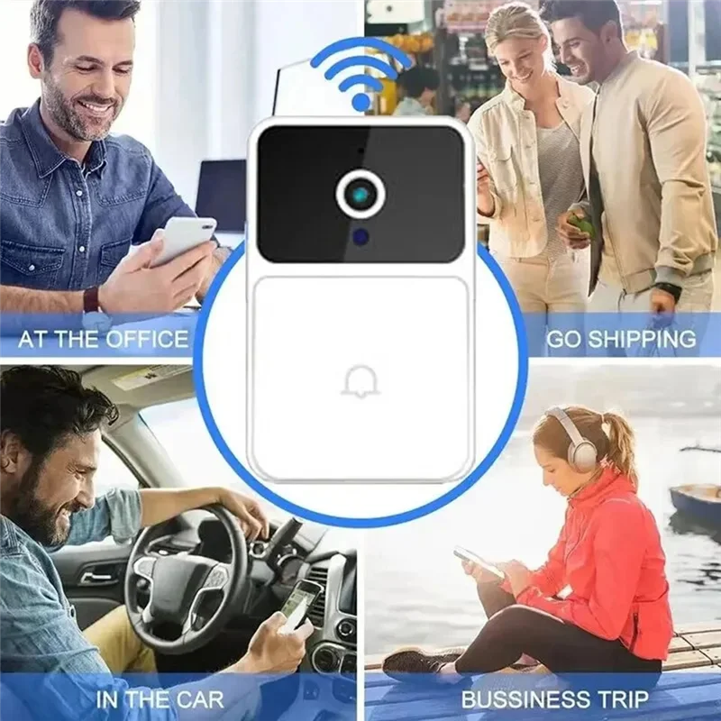 

AA08-умная Wi-Fi видеокамера дверного звонка с ночным видением HD беспроводная безопасность двусторонний домофон с изменением голоса для дома