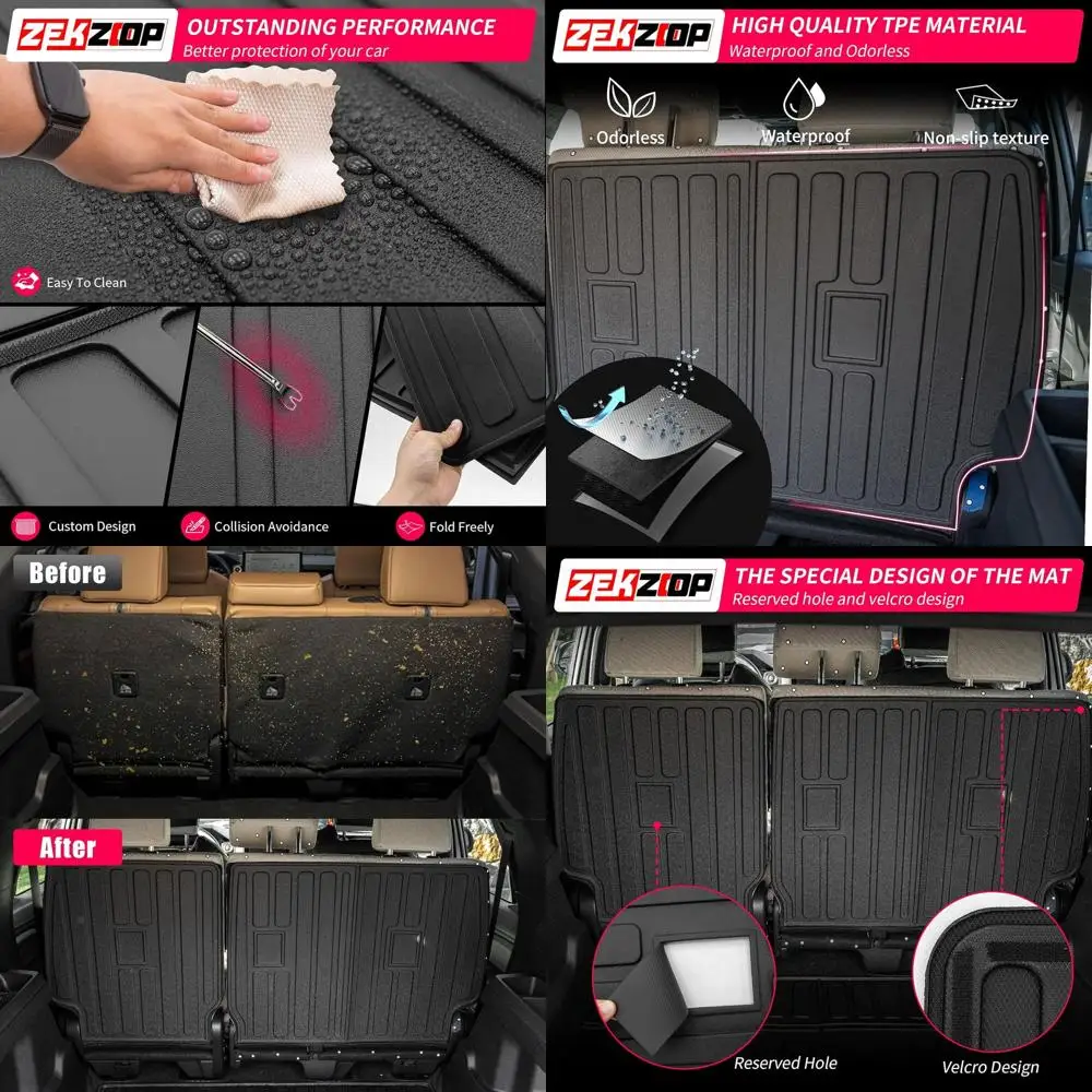 

Back Seat Cover Compatible with 2025 2026 Toyota 4Runner Kick Mats TPE All Weather Back Seat Protector for 4Runner Accessories (