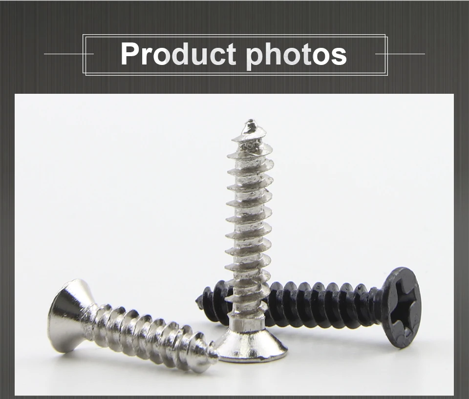 JUIDINTO 20–100 Stück selbstschneidende Kreuzschrauben mit flachem Kopf, Kohlenstoffstahl M1-M4, kleine Schraube für Uhren, Telefon, Brillen – Detail 6