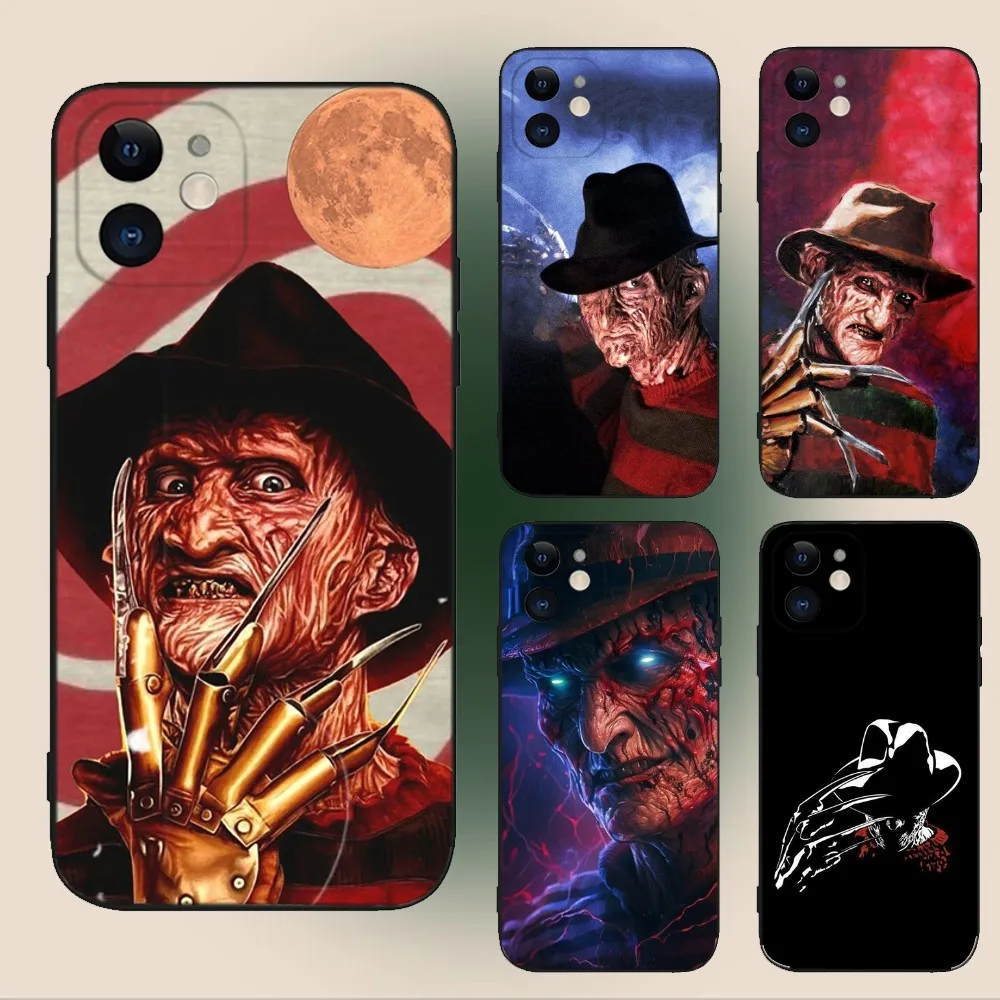 F-Freddy Horror K-Krueger   Phone Case For iPhone 15,14,13,12,11,Plus,Pro Max,XS,X,XR,SE,Mini,8,7 Soft Silicone Black Cover