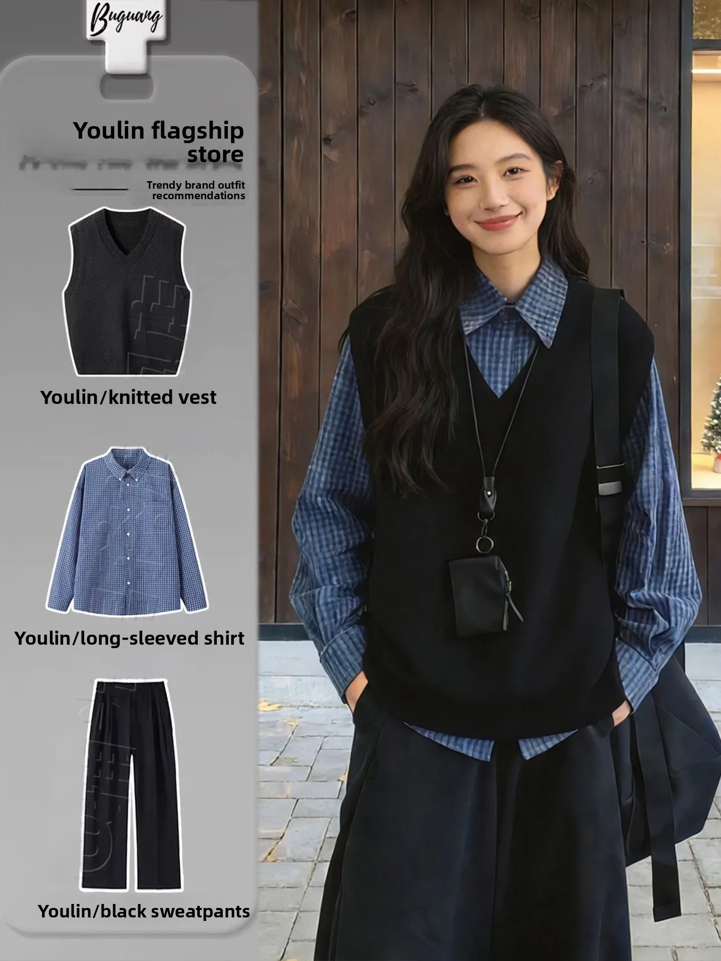 

Bla V-Ne Knitted Vest Set Men Women Winter Korean Sle College Faion Layering Sweater Vest Stand Fit Casual Wear