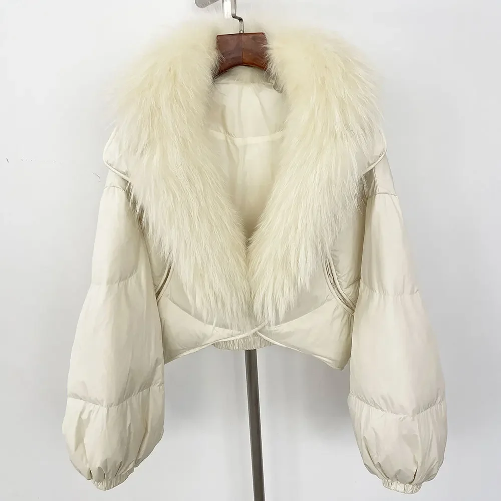 OFTBUY Luxuriöser, extragroßer Parka mit natürlichem Fuchspelzkragen für Damen, Winter 2025, 90% weiße Entendaunenjacke, Echtpelzmantel für Frauen – Detail 35