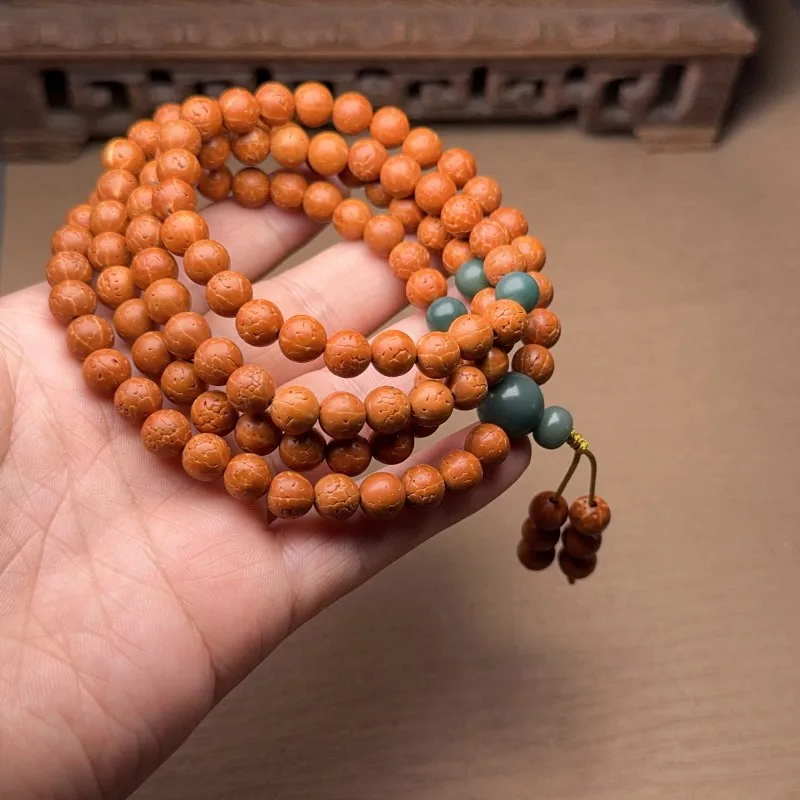 Scale Pattern Bodhi High Polished 108 Small King Buddha Beads Bracelet