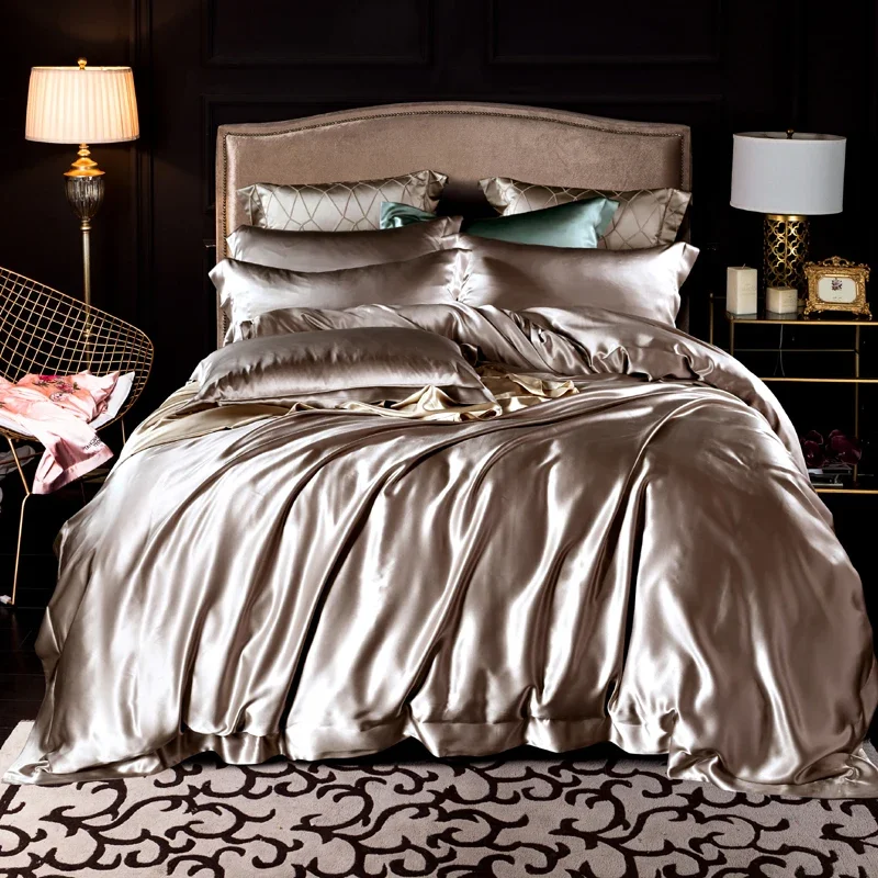 

Double Sided 100% Silk 4 Piece Home Textile Mulberry Silk Bedding Sets 25mm