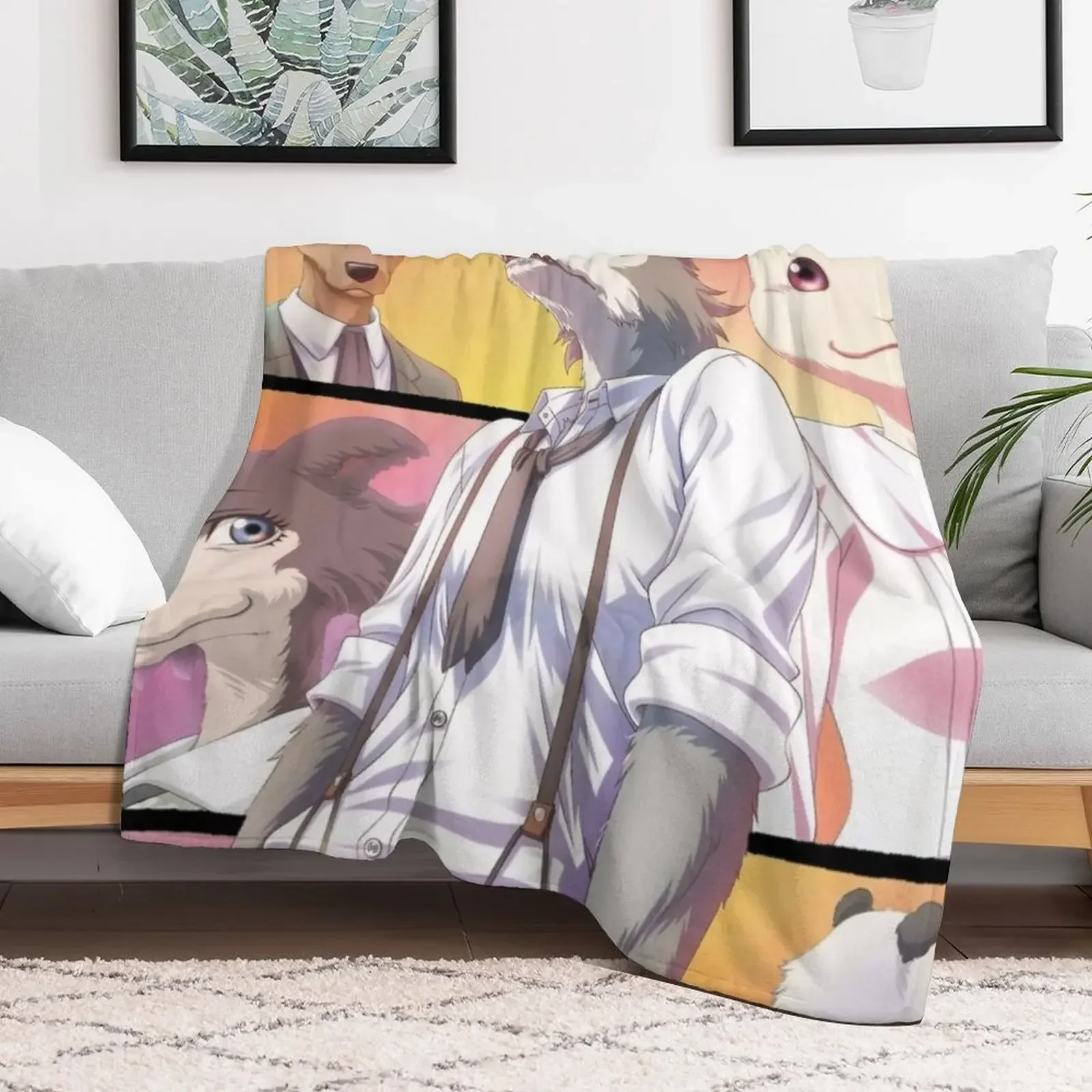 Beastars Anime Throw Blanket Picnic Hair Bed covers Blankets