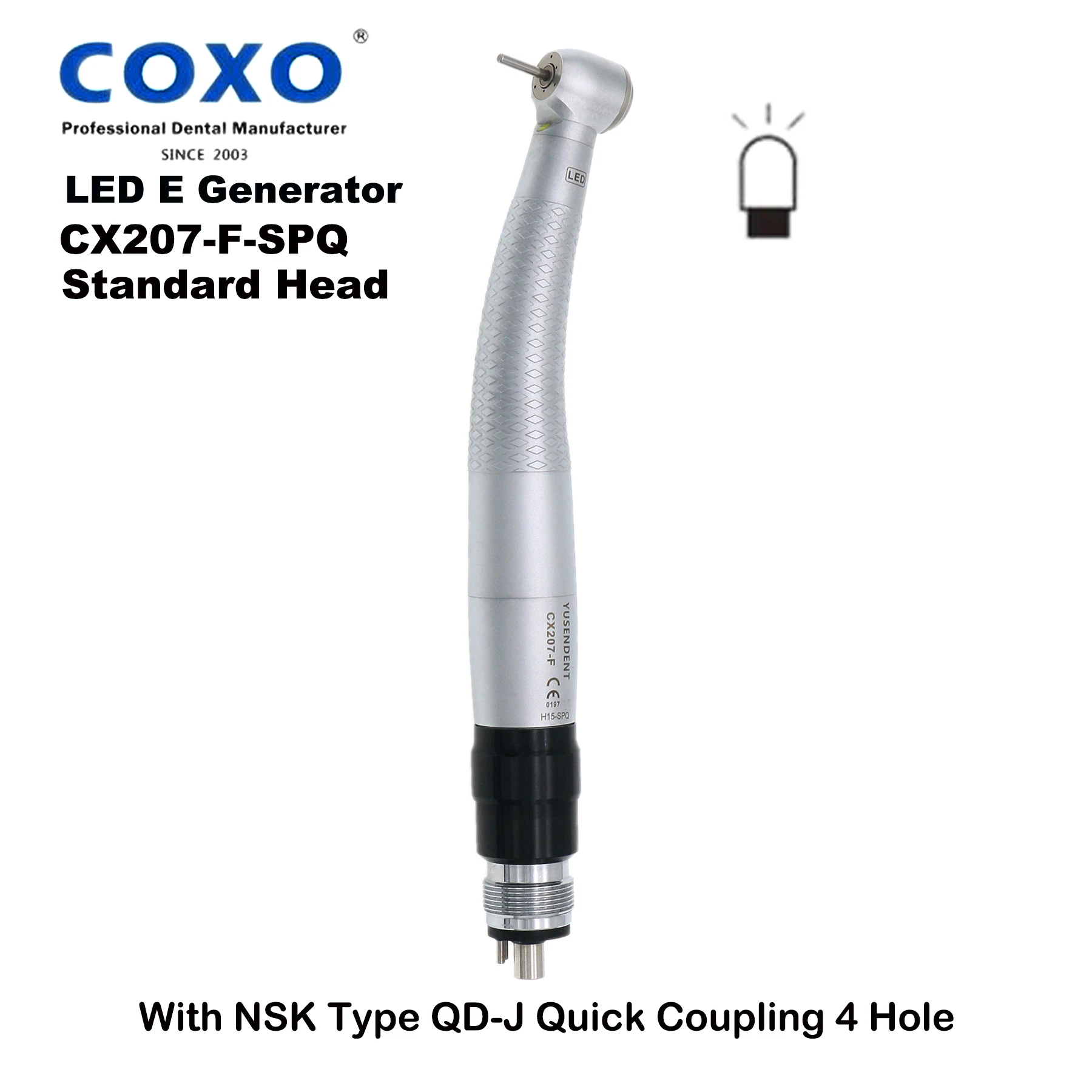 NSK PANA MAX Type COXO YUSENDENT Dental LED E Generator Self Power High Speed Air Turbine Handpiece Quick Coupling 2 4 Holes