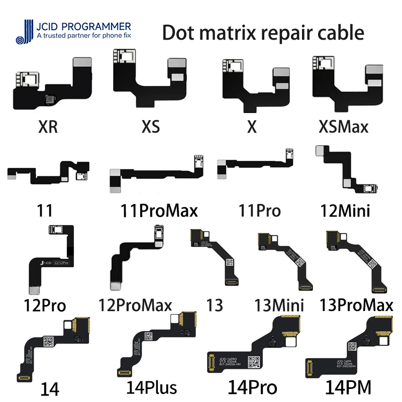 JC Dot Matrix Cable For iPhone X/XR/XS 11/12/13/14 Pro Max Mini Dot Projector Read Write Dot Matrix Face ID Repair Flex Cable IC