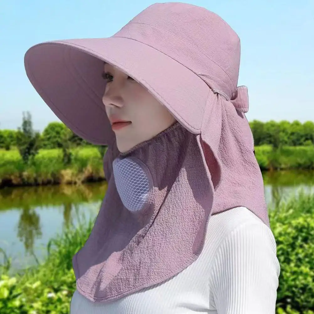 Summer Sun Hat Breathable Anti-UV Cycling Fishing Neck Flap Fisherman Hat Unisex Outdoor Large Brim Hunting Hiking Bucket Hat