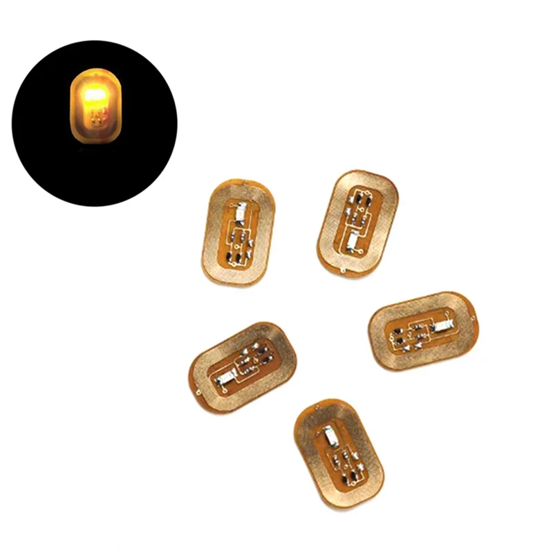 5Pcs NFC Flash Nail Sticker LED Bare Chip Intelligent Luminous Nail Lamp Nail Sticker Enhancement, Yellow Light