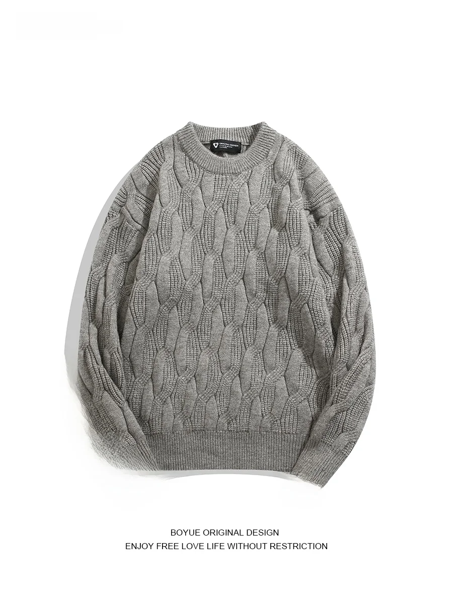 

Утепленный вязаный свитер BOYUE, повседневный, с круглым вырезом, для мужчин и женщин, базовая модель, осенне-зимний, теплый, модный укороченный топ с длинным рукавом