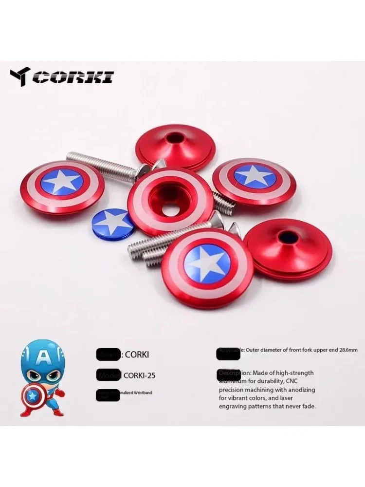 AliExpress NONE Bicycle Headset Expander Plug & Top Cap Kit, MTB Road Bike Stem Cap with Star Nut Bolt, 1-1/8" Threadless Aluminum Alloy Fork