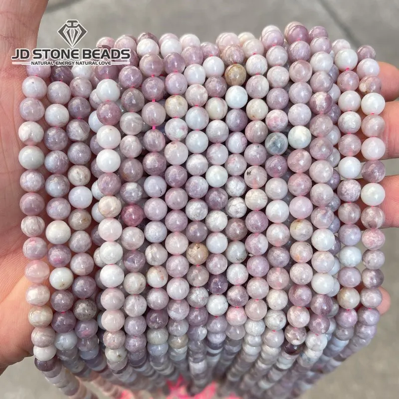 1A Natural Plum Flower Tourmaline Beads Round Loose Spacer Beads 6 8mm Pick Size For Jewelry Making Handmade Bracelet Accessory view 2