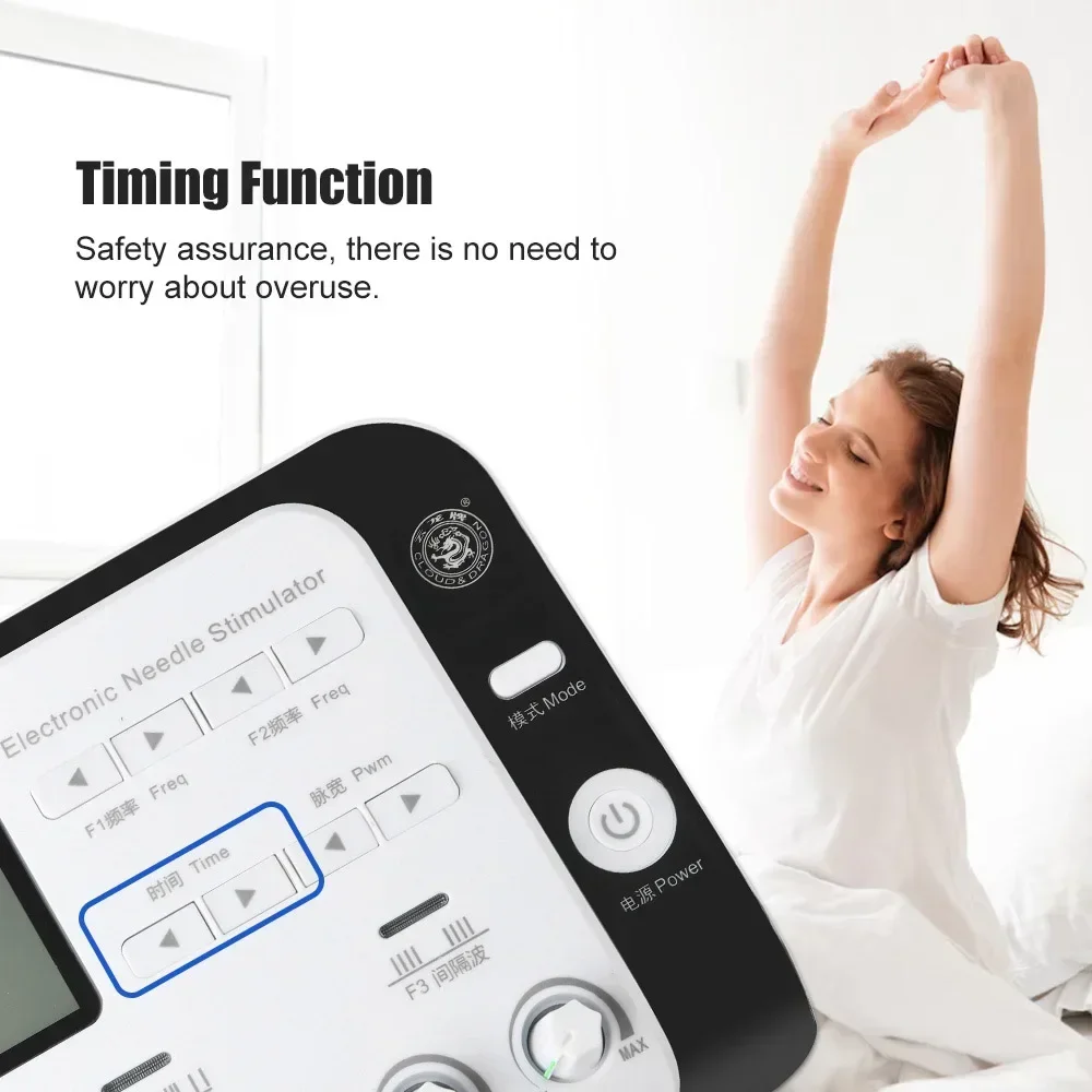 Electroacupuncture Stimulator 6 Output Electro Acupuncture Device Tens Machine Low Frequency Muscle Stimulation Body Massager