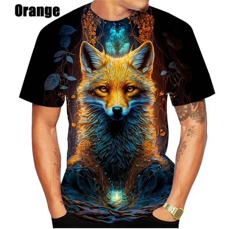 New Fashion Men Women Summer Fox 3D Printed Short Sleeves T Shirts Casual Fashion Round Neck Sport Tops Leisure Female Tees Top