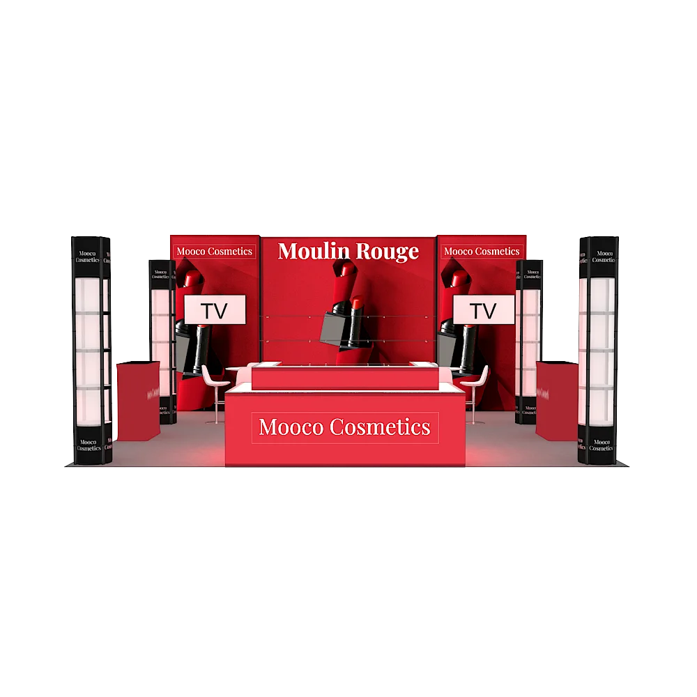 20x20ft Custom LED Backlit Display Modular Twist Spiral Tower Advertising Trade Show Booth