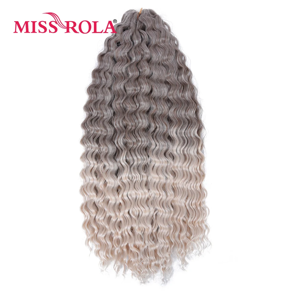 MISS ROLA Synthetic Soft 30 Inch Long Water Wave Crochet Hair Goddess Braiding Hair Natural Wavy Ombre Blonde Hair Extensions