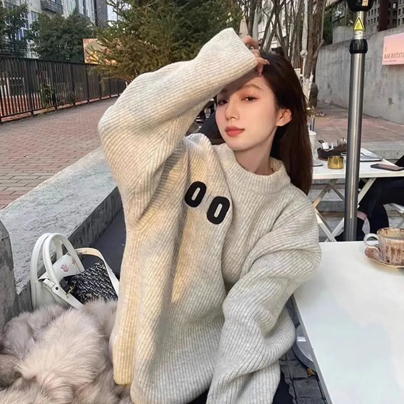 

Knitted Pullover Sweater For Women Autumn And Winter Design Niche Design Loose Japanese Retro Lazy Style High-End Top