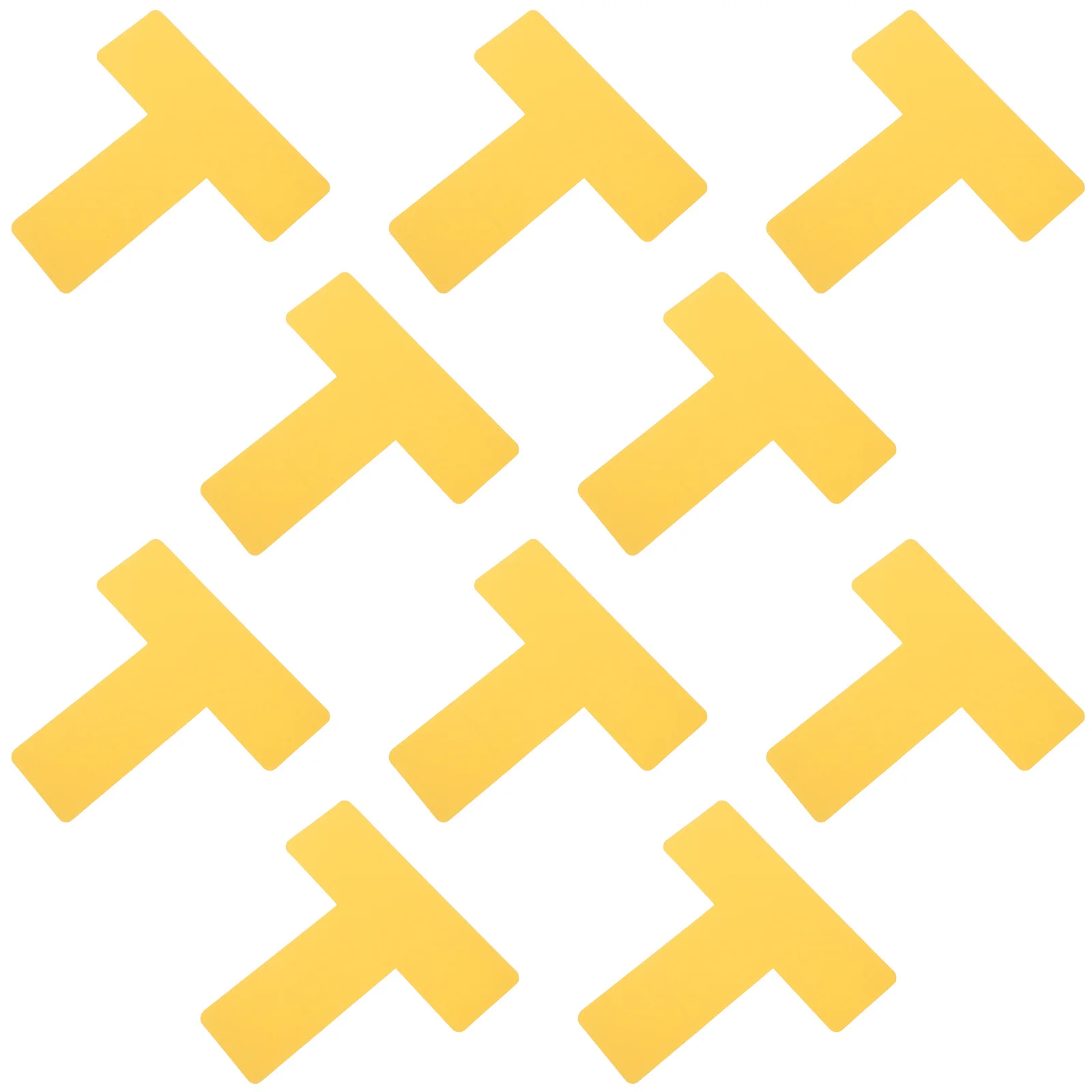 

10 шт. желтые самоклеящиеся наклейки для позиционирования из ПВХ, Т-образные двойные угловые наклейки для стола, офиса, школы, дома, организация, полка, карта