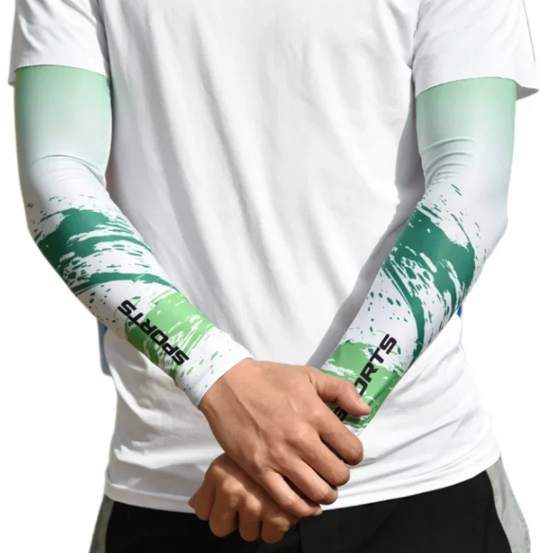 2Pcs Sports Arm Compression Sleeves Cover Running UV Sun Protection Outdoor Fishing Cycling Cool Sleeves for Hide Tattoos