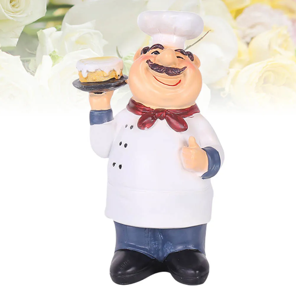 

Creative Cake Chef Decorative Ornaments Mini Sculpture Craft Adornment Safe Eco Friendly Home Kitchen Bar Cafe Shop