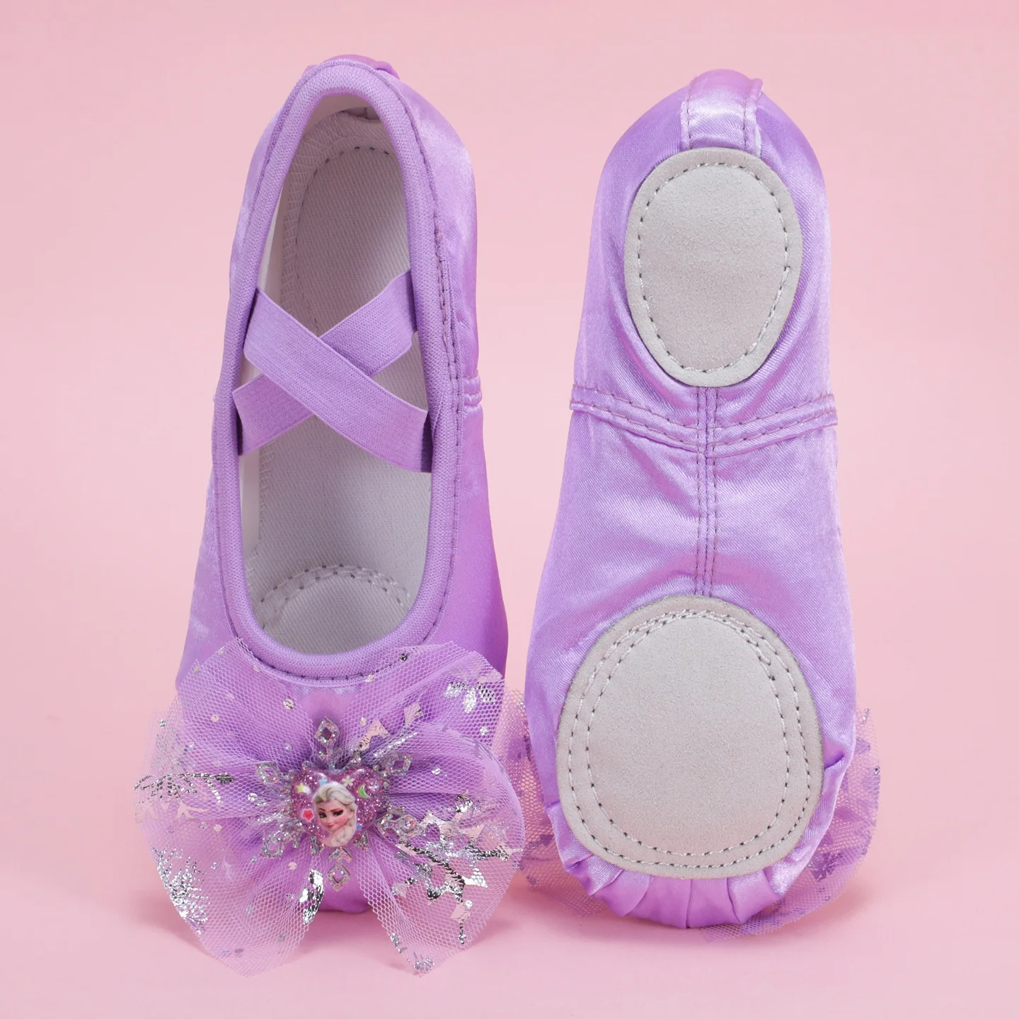 الفتيات أحذية الباليه لينة وحيد الباليه الرقص إلسا الأطفال ممارسة أحذية راقصة الباليه امرأة الجمباز الأرجواني الأزرق حجم 23-39