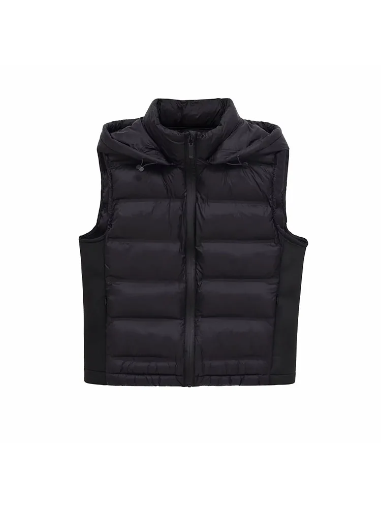 

Women 2025 Autumn Winter New Hooded Zipper Light and Thin Vest Outer Thermal Vest