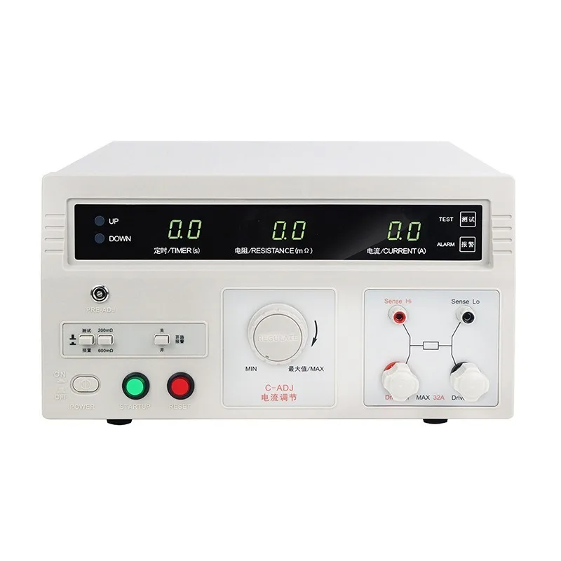 32A Ground Resistance Tester Four Terminal Earth Bond Continuity Meter Professional Grounding Conductor Resistance Measuring