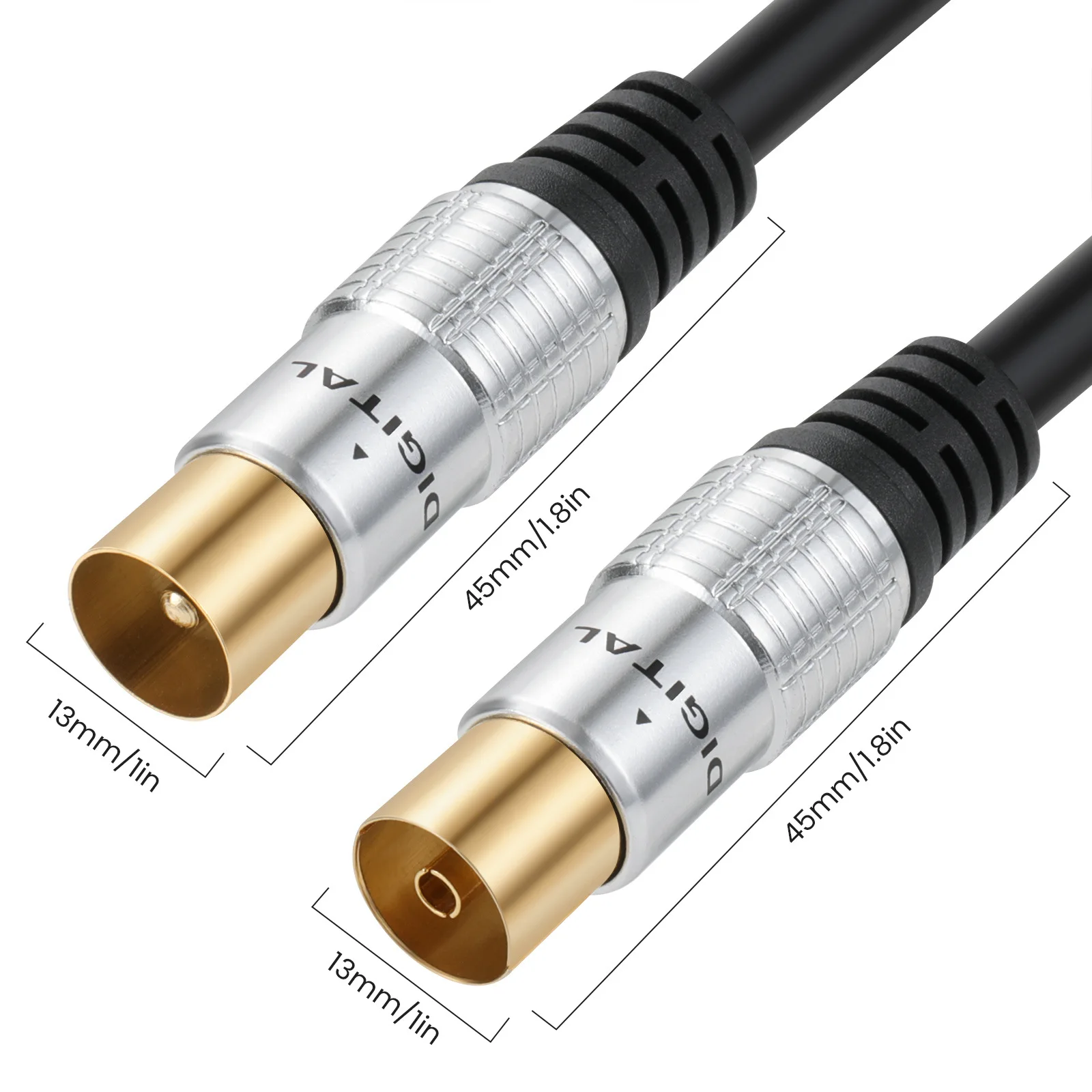 TV9.5mm male female coaxial cable closed circuit cable TV signal line RF line digital set-top box connection line 0.3/1.5/2/3/5m