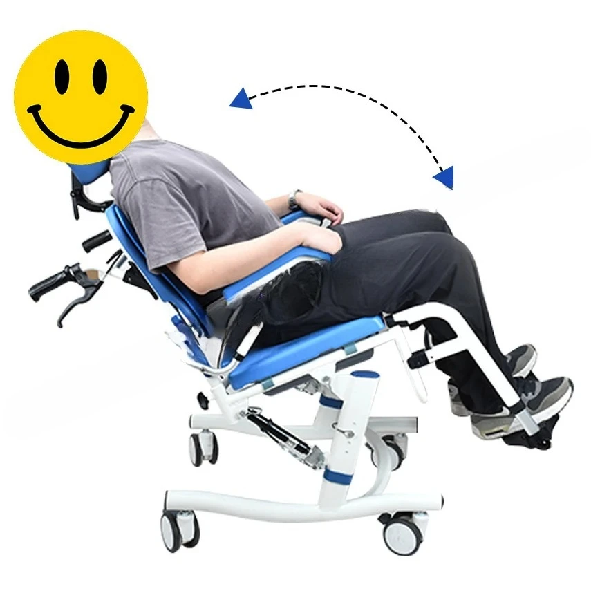Affordable Tilting Shower Chair Special Needs Reclining Shower Commode Transport Chair for Disabled