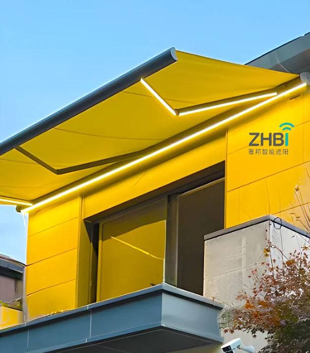 

Full Cassette Retractable Roof Awnings Aluminum Motorized Foldable Balcony Awning Acrylic Sail Material Outdoor Aluminum Alloy