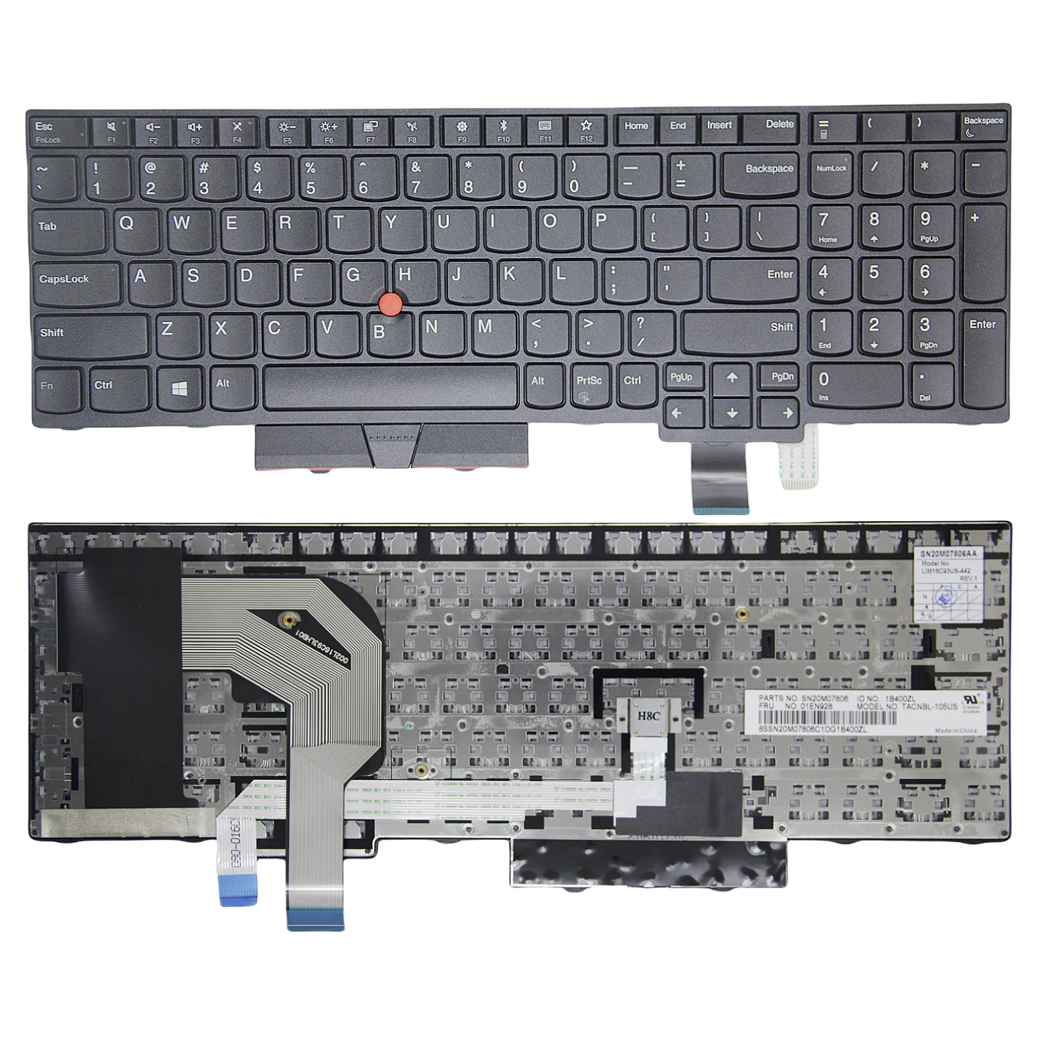 100%New Original US for Lenovo Thinkpad T570 T580 P51S P52S 01ER582 01ER541 SN20M07934 English Laptop Keyboard