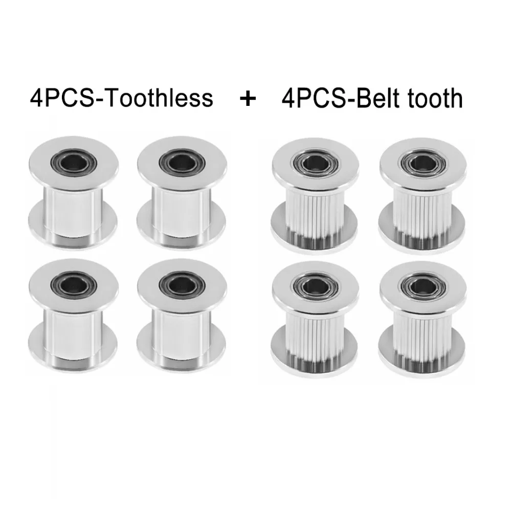 8 PC Idler Pulleys Synchronous Wheel For 20T 5mm Bore For 2GT 6mm Width Belt Printer Accessories 2GT Synchronous Wheel