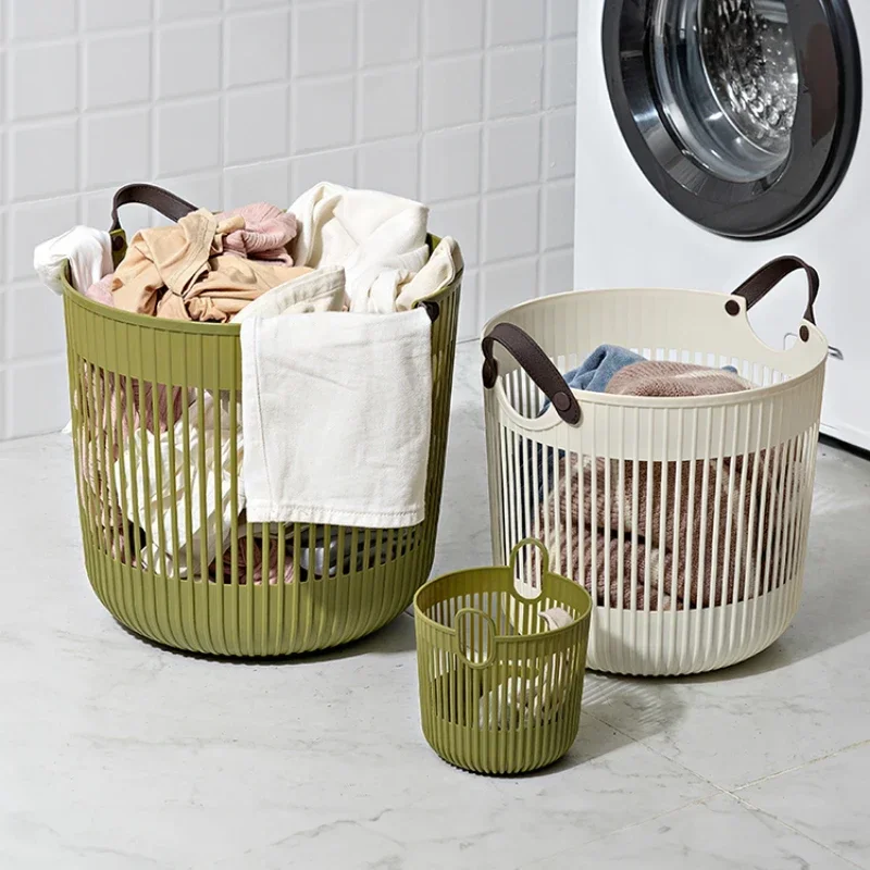 

Creative Portable Bathroom Laundry Hamper, Hollow Design Storage Basket for Dirty Clothes, Convenient with Handle