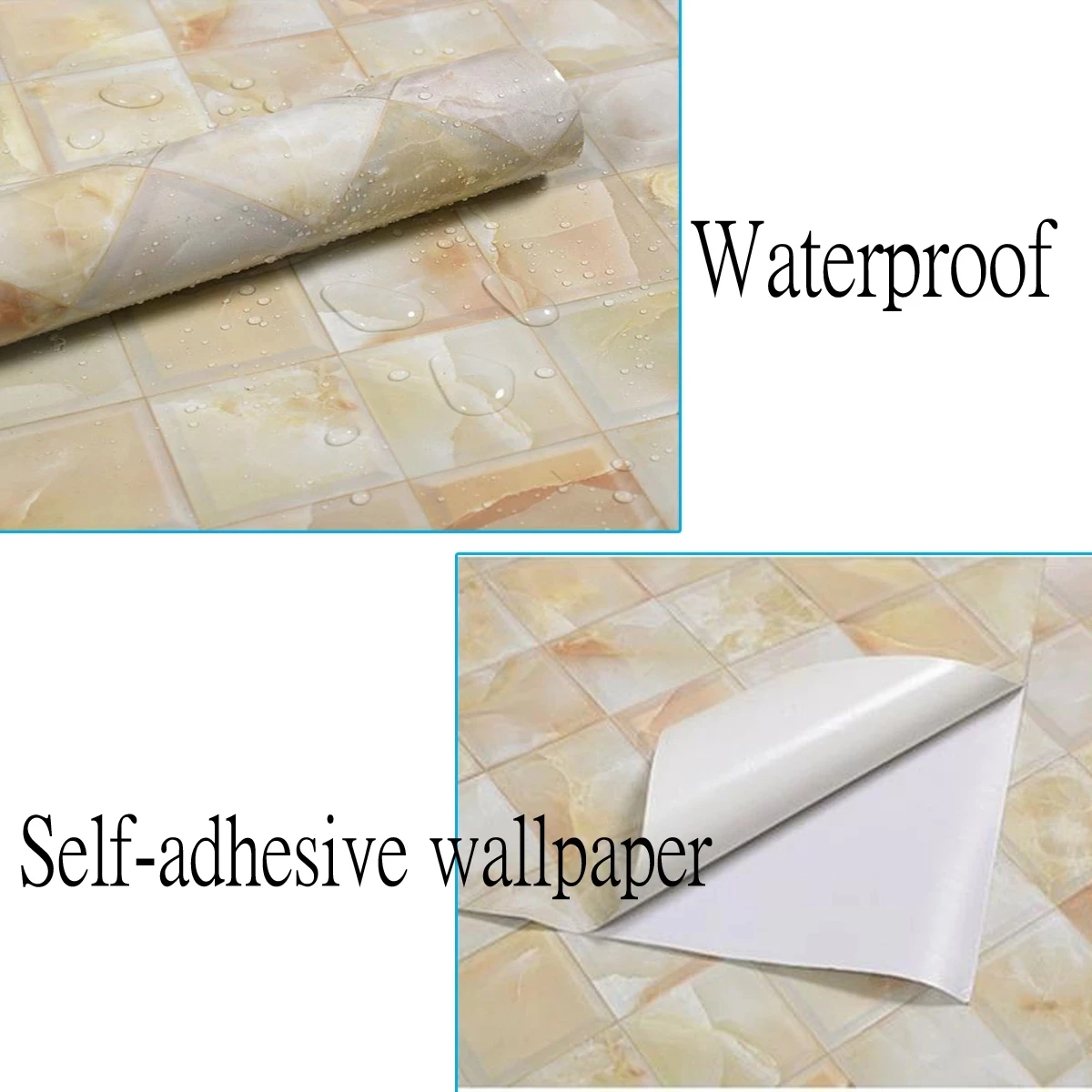 Waterproof Marble Desktop Decorative Wallpaper Vinyl Self Adhesive Removable Wall Stickers for Kitchen Decor Wall Paper in Rolls