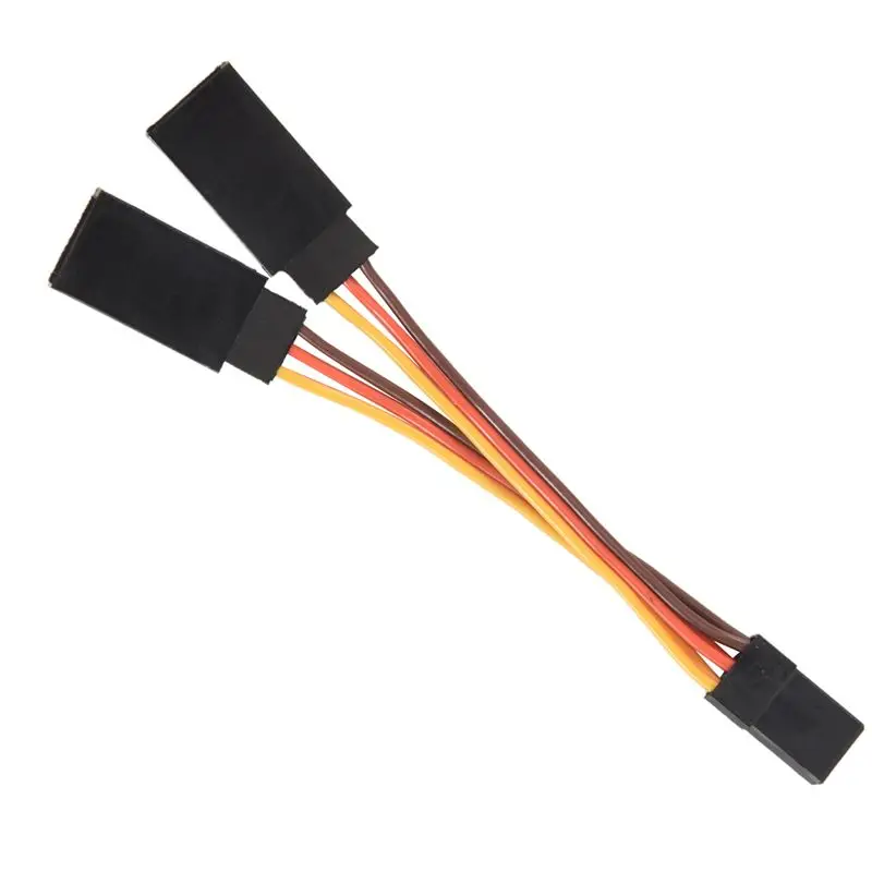 B05C-5 Pcs JR/Futaba Style Servo 1 To 2 Y Harness Leads Splitter Cable Male To Female Extension Lead Wire For RC Models 7Cm