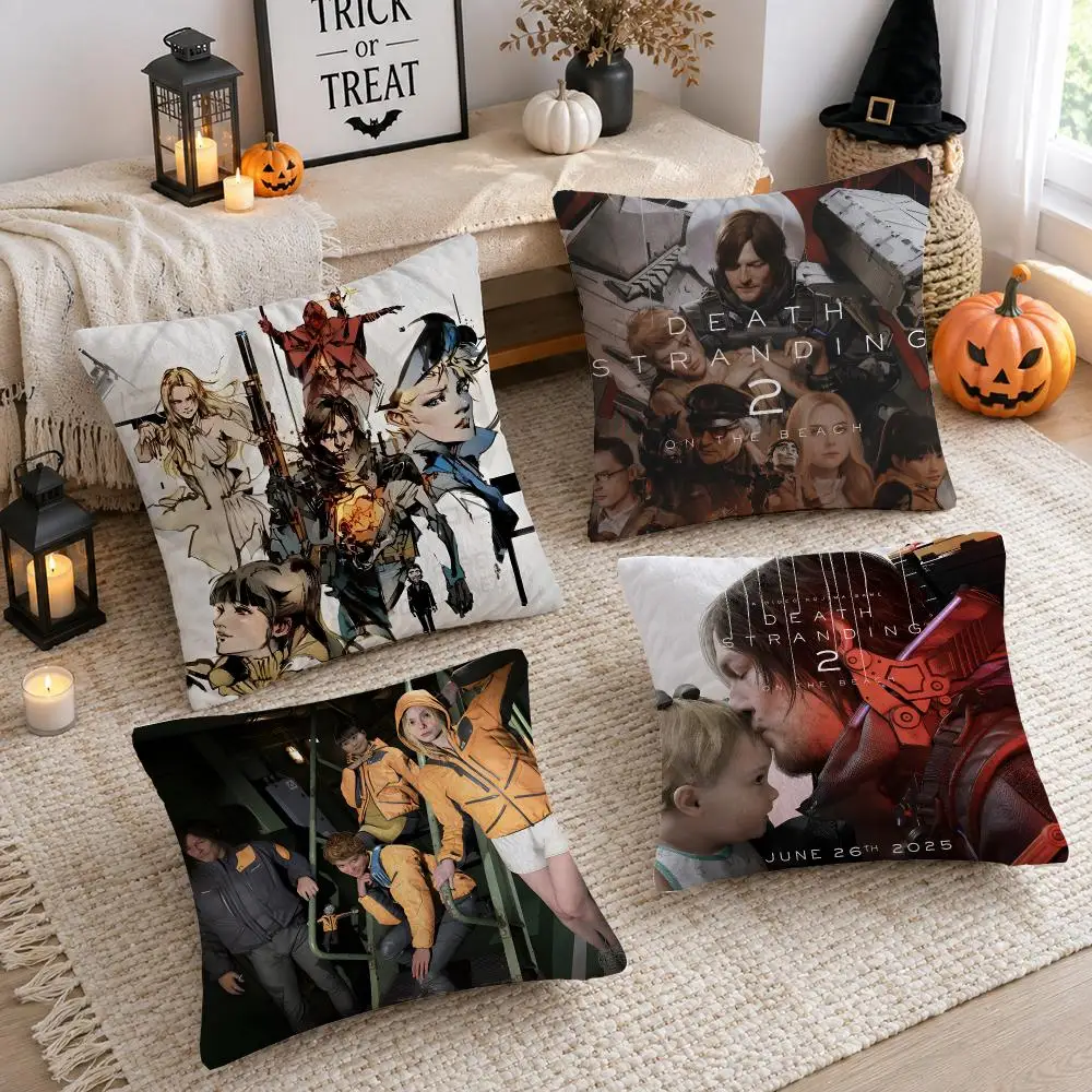 Video Game D-death Stranding 2 Cushion Cover Plush Decorative Pillow Case With Hidden Zipper Cutecore Room Decor For Home