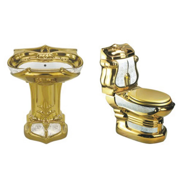 Toilet,Toilet Set Wc Two Piece Toilets Gold Ceramics