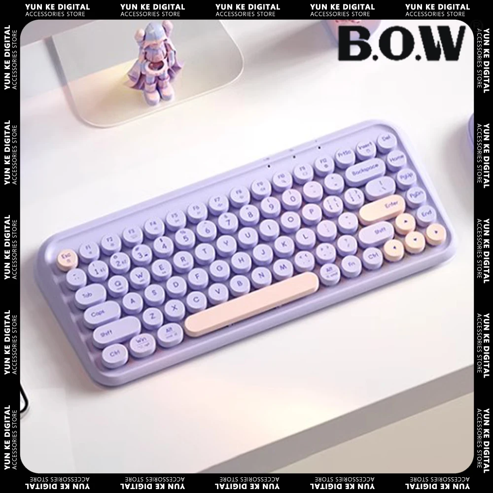 

BOW Bluetooth Wireless Keyboard and Mouse Portable Dual Mode Keyboard Accessory Office for Android IOS Tablet iPad Mac Win Gift