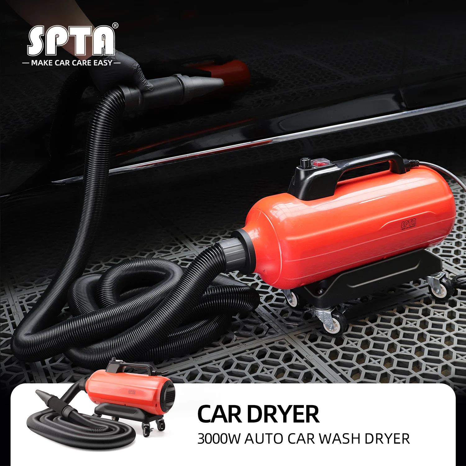 SPTA Air Cannon Dryer Blower Powerful Car Detailing Flexible Hose Auto Wash Drying Machine