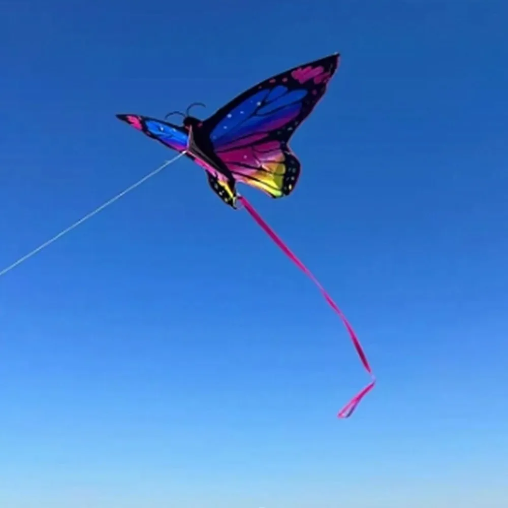 Pipa Borboleta Colorida DIY, Linda Pipa Borboleta de 1,45m com Linha de Pipa Ripstop, Brinquedo de Voo para Diversão