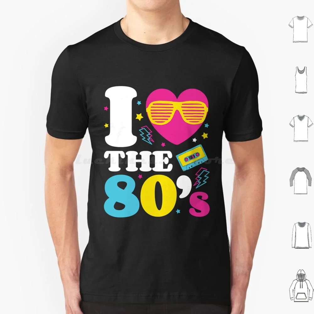 Love The 80's ; Retro Eighties 1980s Neon 1980 T Shirt Cotton Men Women DIY Print Costume Tape Sunglasses Dance 1980 Retro