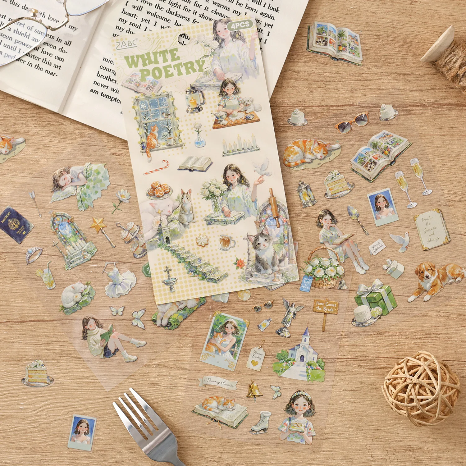 4sheets/1lot kawaii Stationery Sticker A Wandering Adventure junk journal Decorative Scrapbooking DIY Craft Sticker