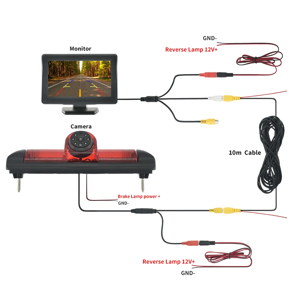 Parking Auto Achteruitrijcamera CCD HD Remlicht 4.3 Inch Monitor voor FIAT Ducato CITROEN Jumper PEUGEOT Boxer 2006-2015