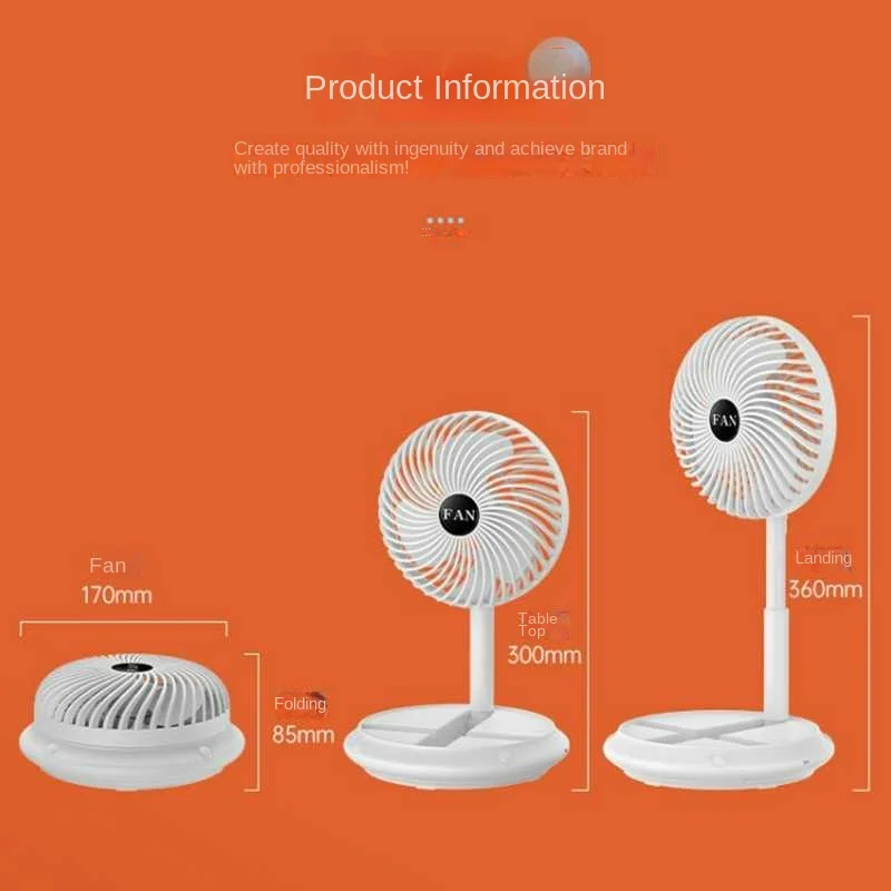 New Electric Fan Retractable Folding Small Fan USB Charging Portable Mini Desktop Fan Home Outdoor Silent Folding Electric Fan