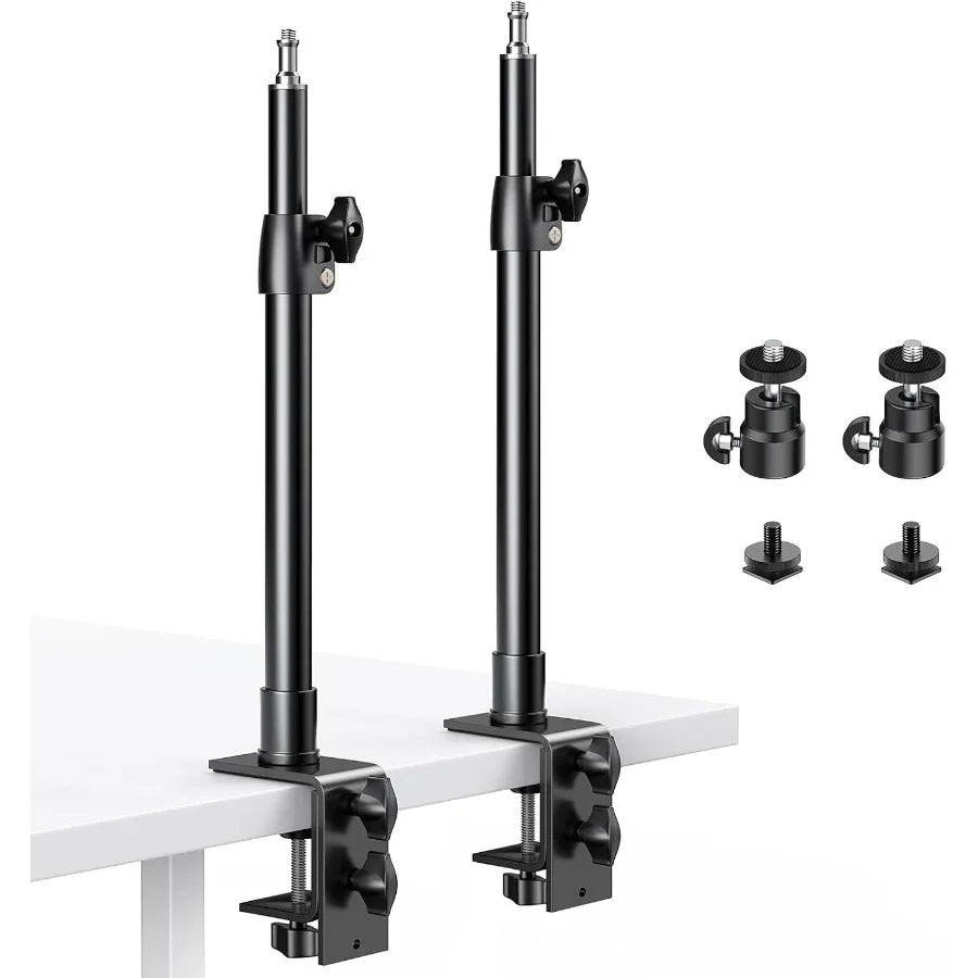 

2Pack Camera Desk Mount Stand with 1 4 Ball and Cold Shoe Mount Adapter12.922 Tabletop Mounts Stand Adjustable Aluminum Deskto