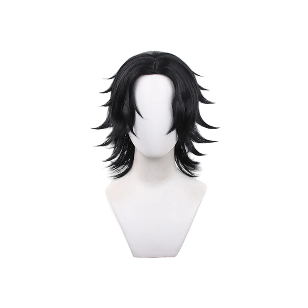 

Anime Cosplay Ace Wig Short Straight Black Synthetic Hair Peluca For Frieren Festival Role Play Props