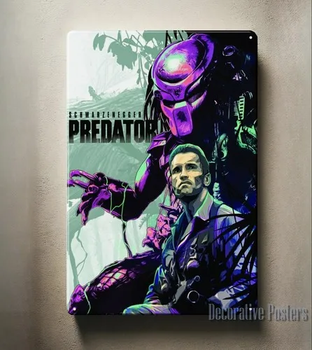 Predator Arnold Schwarzenegger Movie Metal Poster -Collectable Tin Sign-