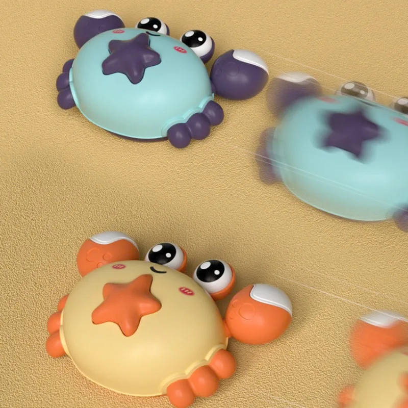Children Press-to-Walk Crab Toys Fun Little Crab Toy Educational Sliding Animal Crab with Lights Small Car Toy Kids Xmas Gifts